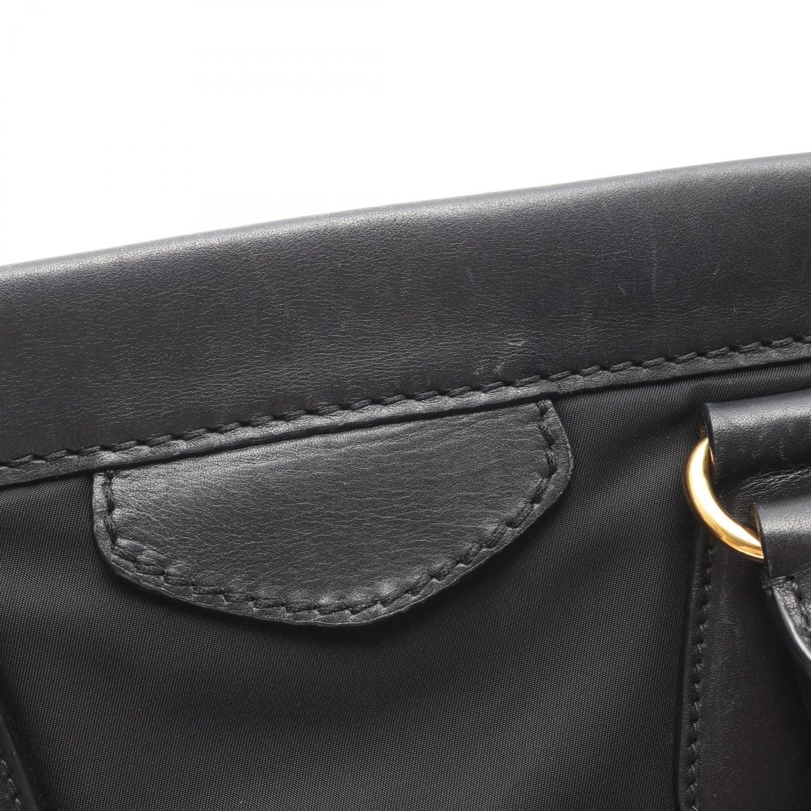 Prada Tote 2-Way Black Nylon Leather — view 8