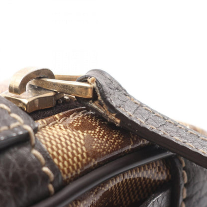 Gucci Waist Bag GG Crystal Beige Dark Brown Canvas Leather — view 9