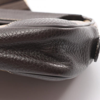 Gucci Waist Bag GG Crystal Beige Dark Brown Canvas Leather — view 6