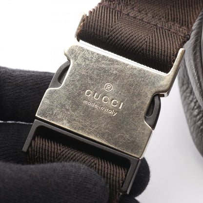 Gucci Waist Bag GG Crystal Beige Dark Brown Canvas Leather — view 8