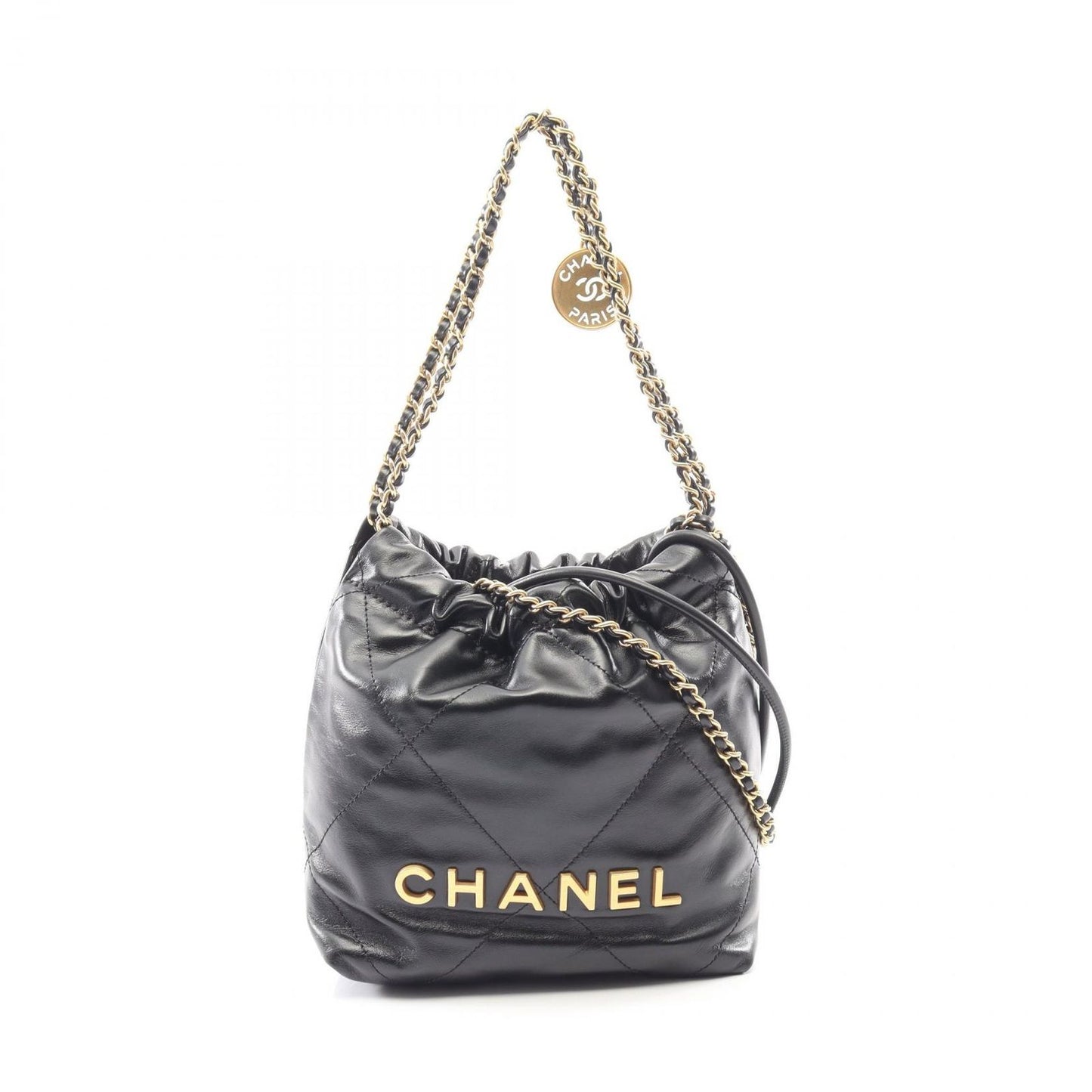 Chanel Shoulder Bag 22 Mini Black Leather 22 Quilted Chain