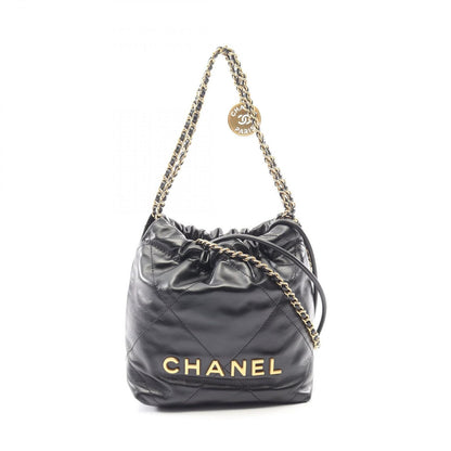 Chanel Shoulder Bag 22 Mini Black Leather 22 Quilted Chain