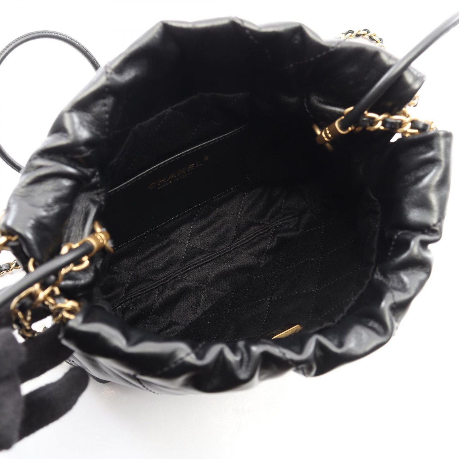 Chanel Shoulder Bag 22 Mini Black Leather 22 Quilted Chain — view 3