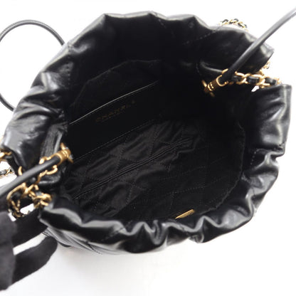 Chanel Shoulder Bag 22 Mini Black Leather 22 Quilted Chain — view 3