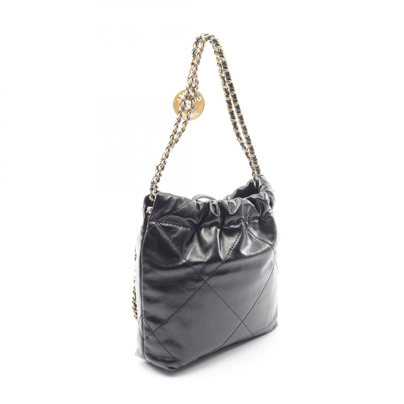 Chanel Shoulder Bag 22 Mini Black Leather 22 Quilted Chain — view 2