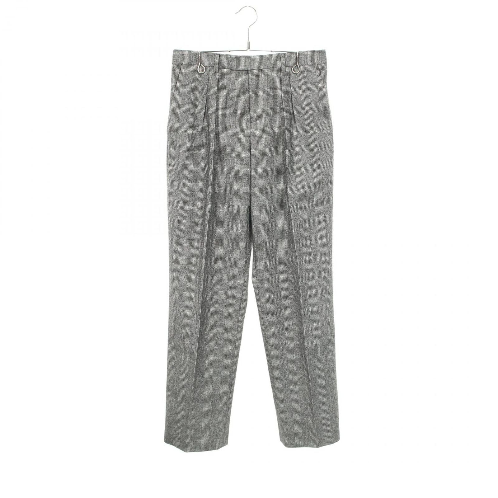 Celine Pants Glen Check Gray Wool