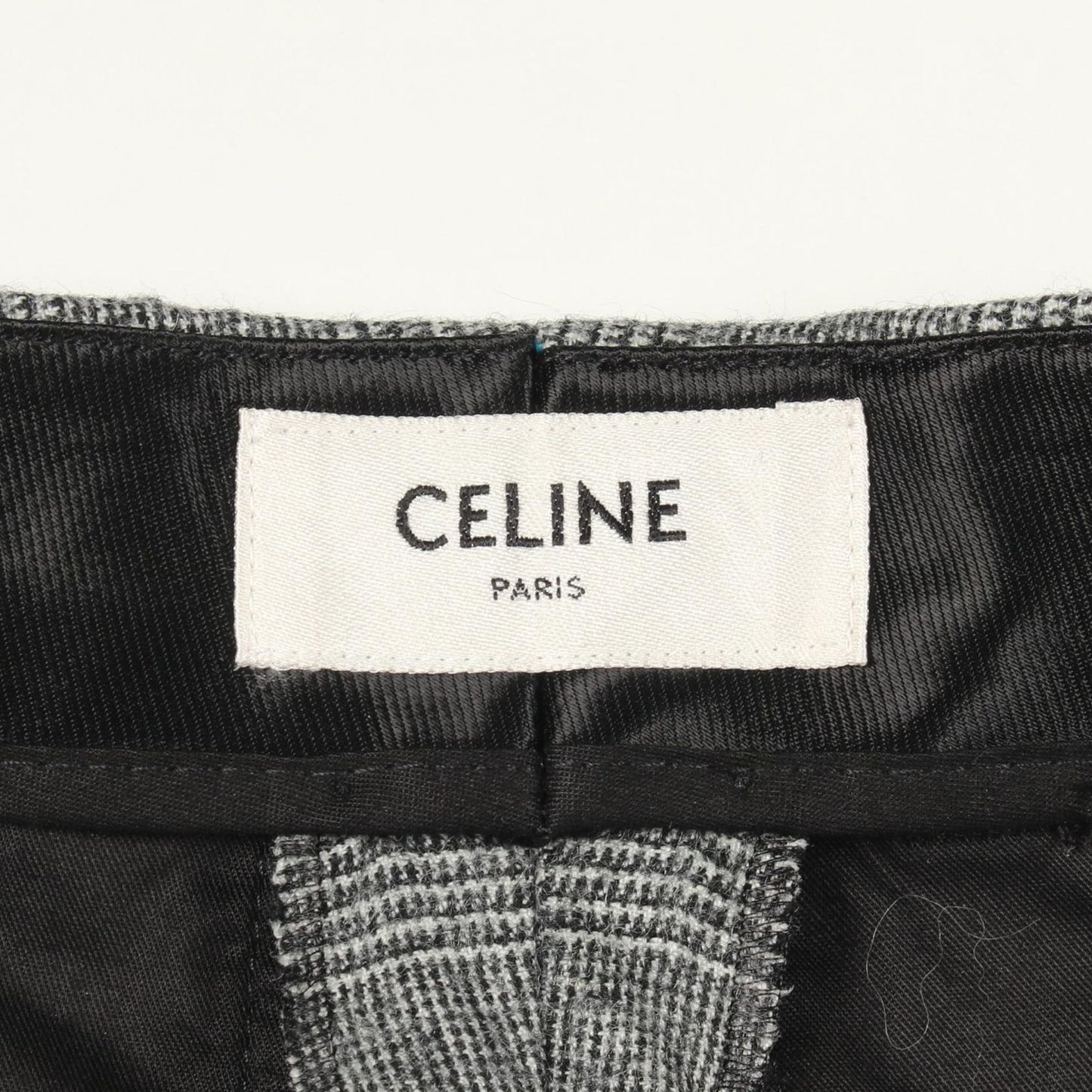 Celine Pants Glen Check Gray Wool — view 3