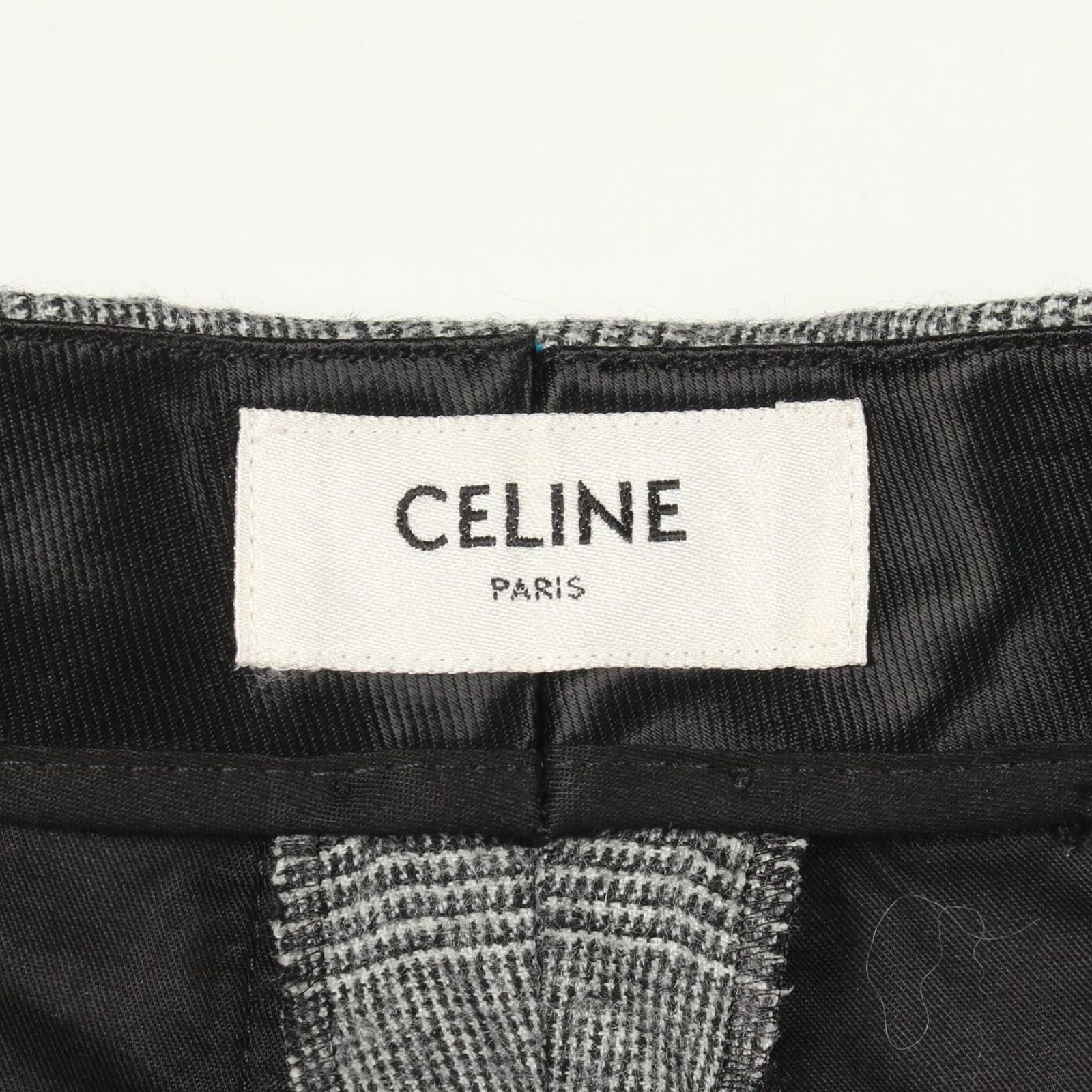 Celine Pants Glen Check Gray Wool — view 3