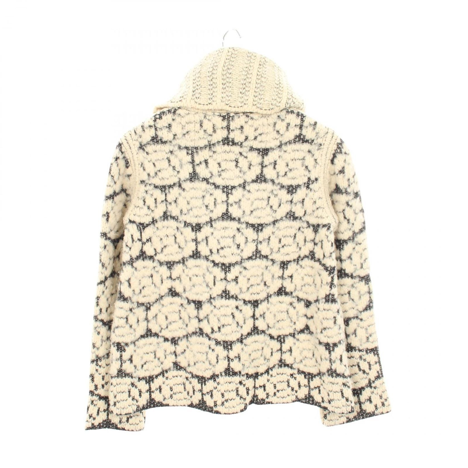 Chanel Knit Camellia All Over Pattern Turtleneck Wool Sweater — view 2