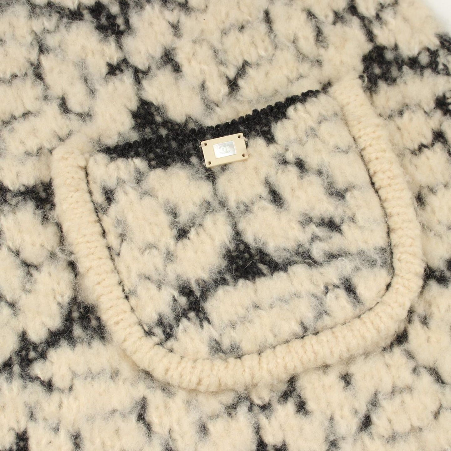 Chanel Knit Camellia All Over Pattern Turtleneck Wool Sweater — view 9
