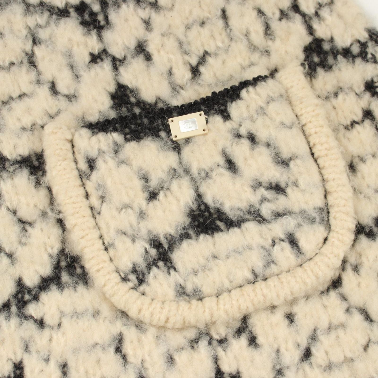 Chanel Knit Camellia All Over Pattern Turtleneck Wool Sweater — view 9