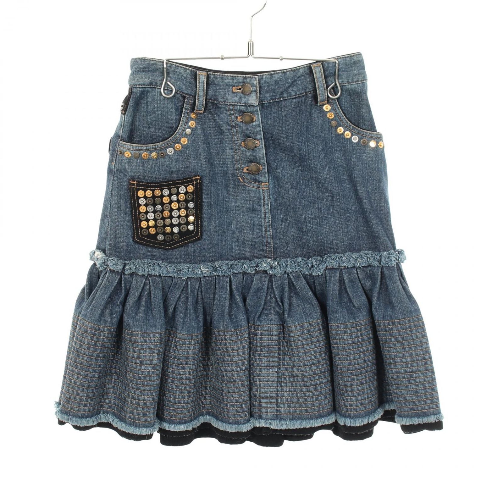 Louis Vuitton Skirt Studded Button Fly Cotton Wool
