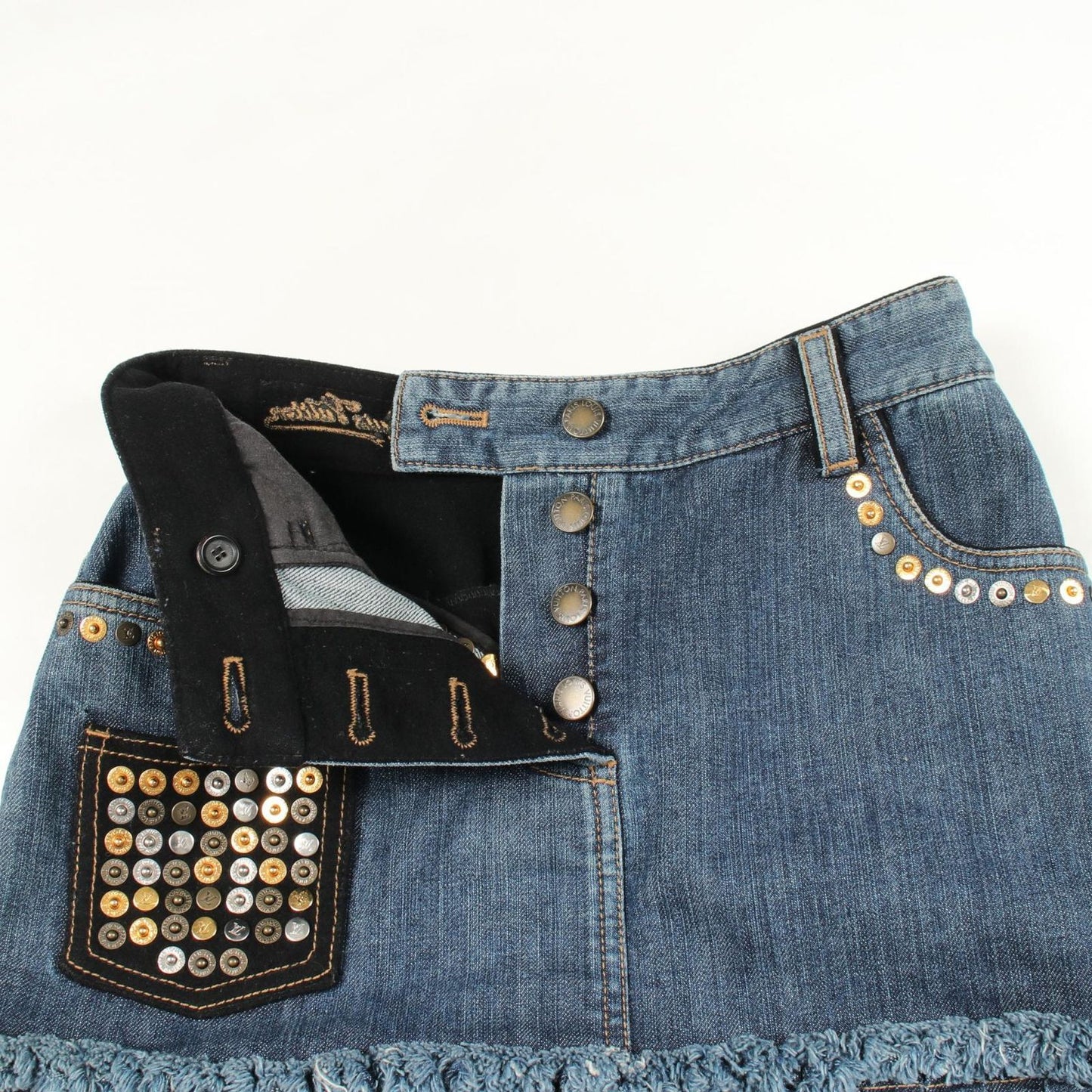 Louis Vuitton Skirt Studded Button Fly Cotton Wool — view 6