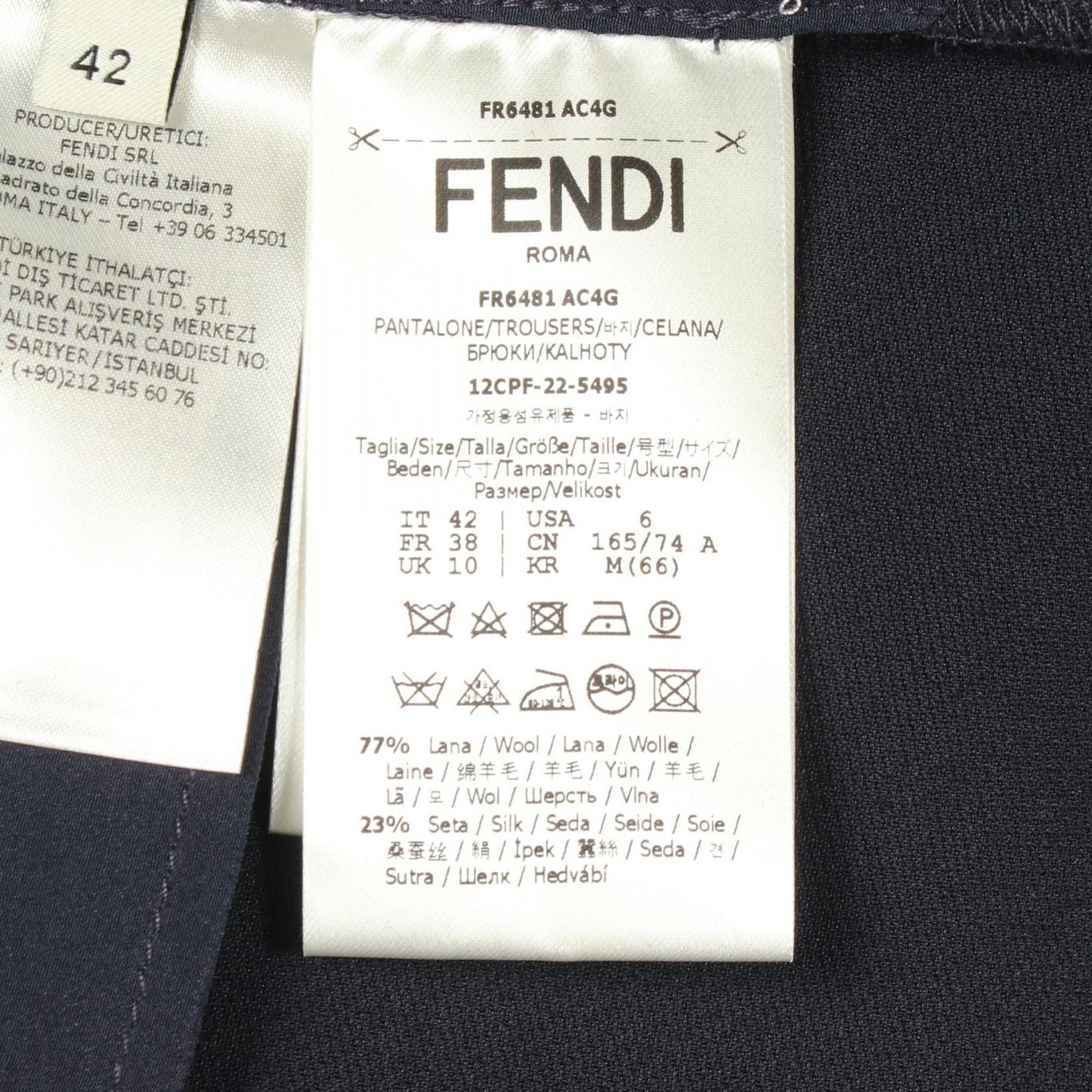 Fendi Pants Belted Trousers Wool — view 4