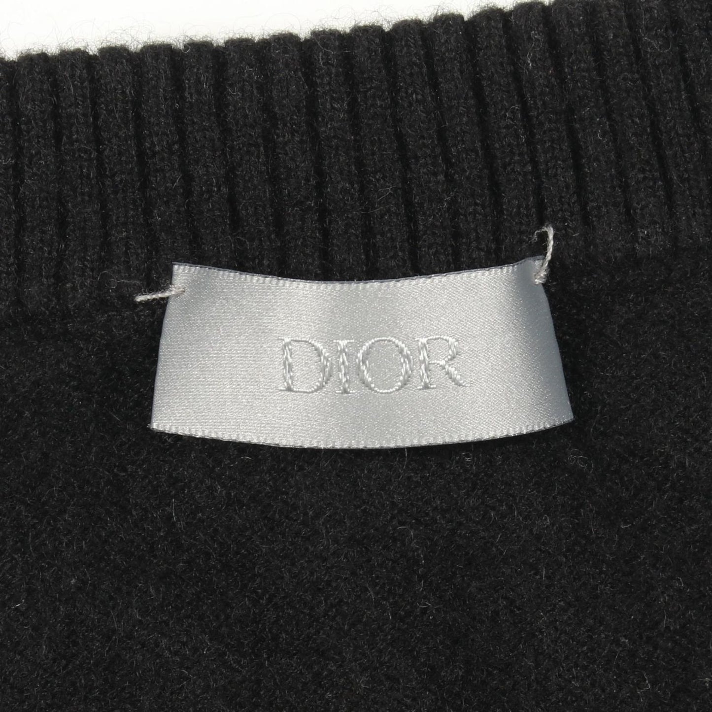 Dior Knit Kenny Scharf CD Logo Embroidery Black Cashmere Sweater — view 3