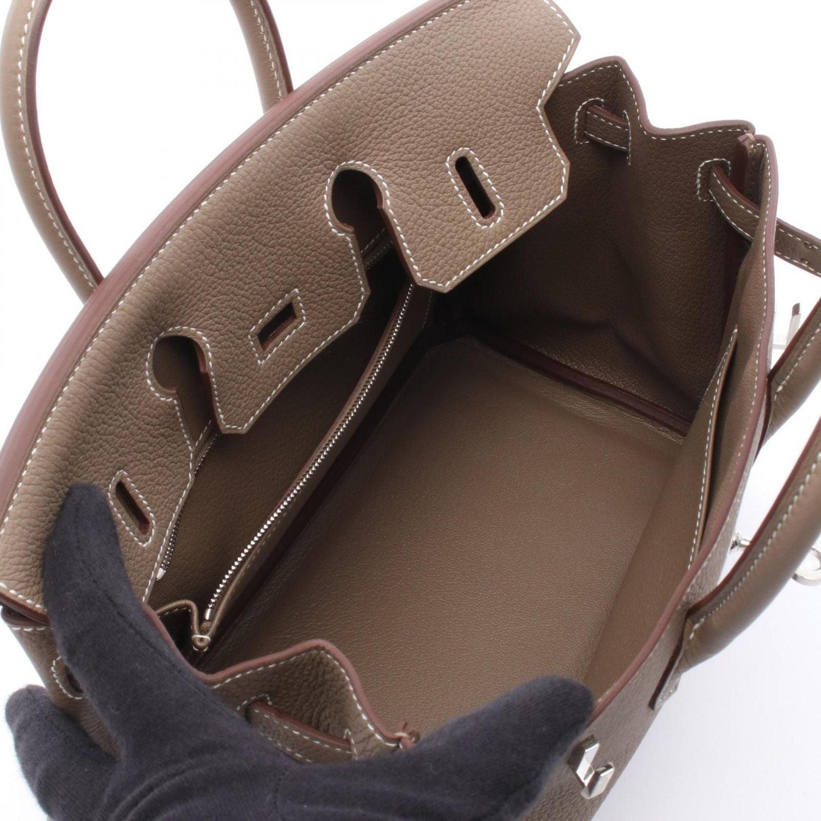 Hermes Handbag Birkin 25 Etoupe — view 3
