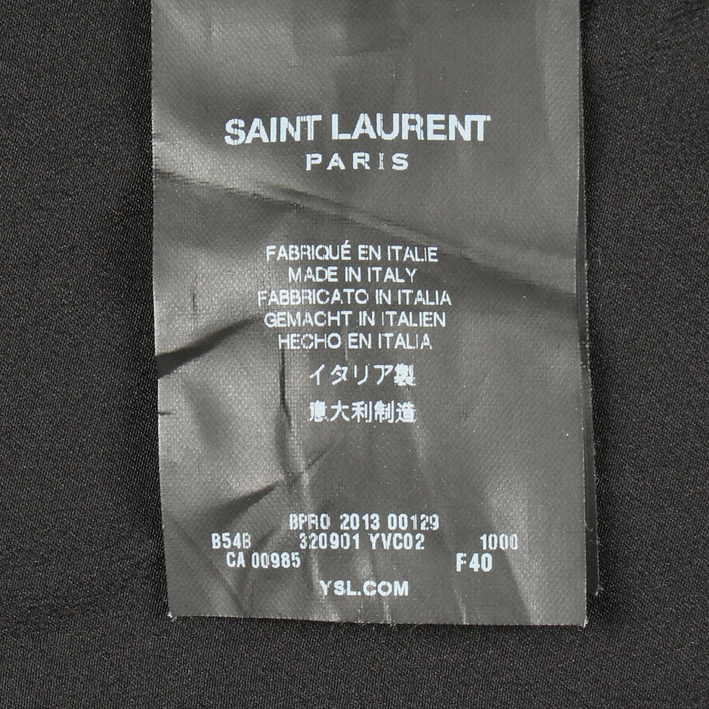 Saint Laurent Paris Blouse Tassel Neck Black Silk — view 5