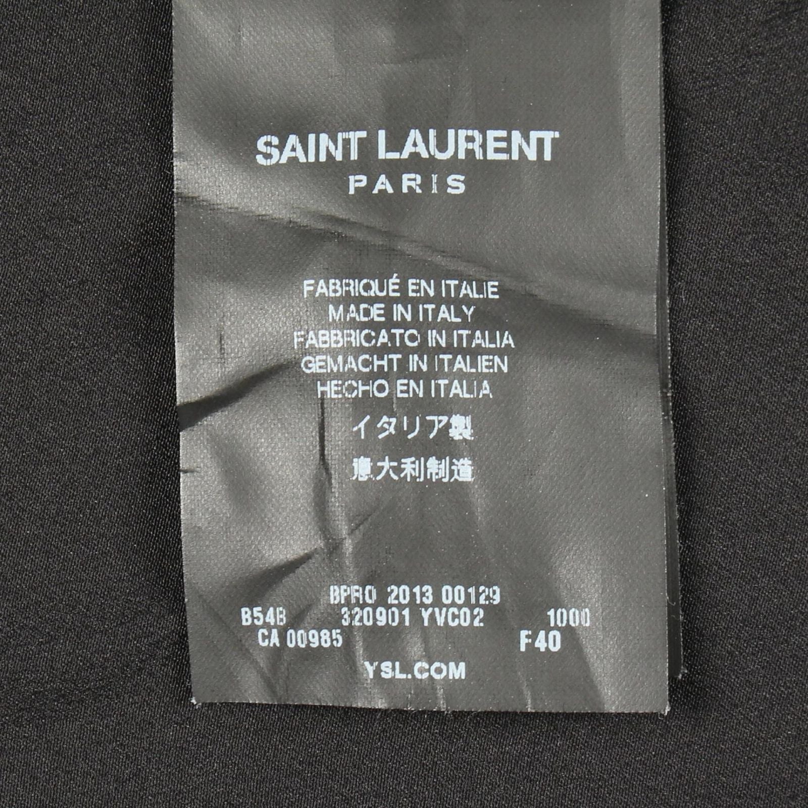 Saint Laurent Paris Blouse Tassel Neck Black Silk — view 5