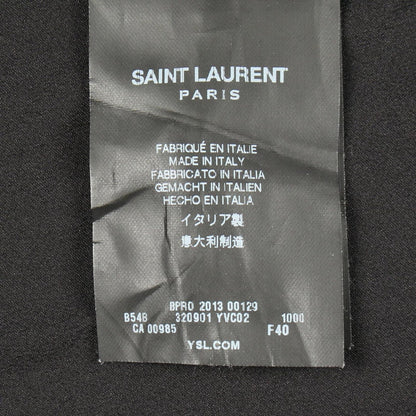 Saint Laurent Paris Blouse Tassel Neck Black Silk — view 5
