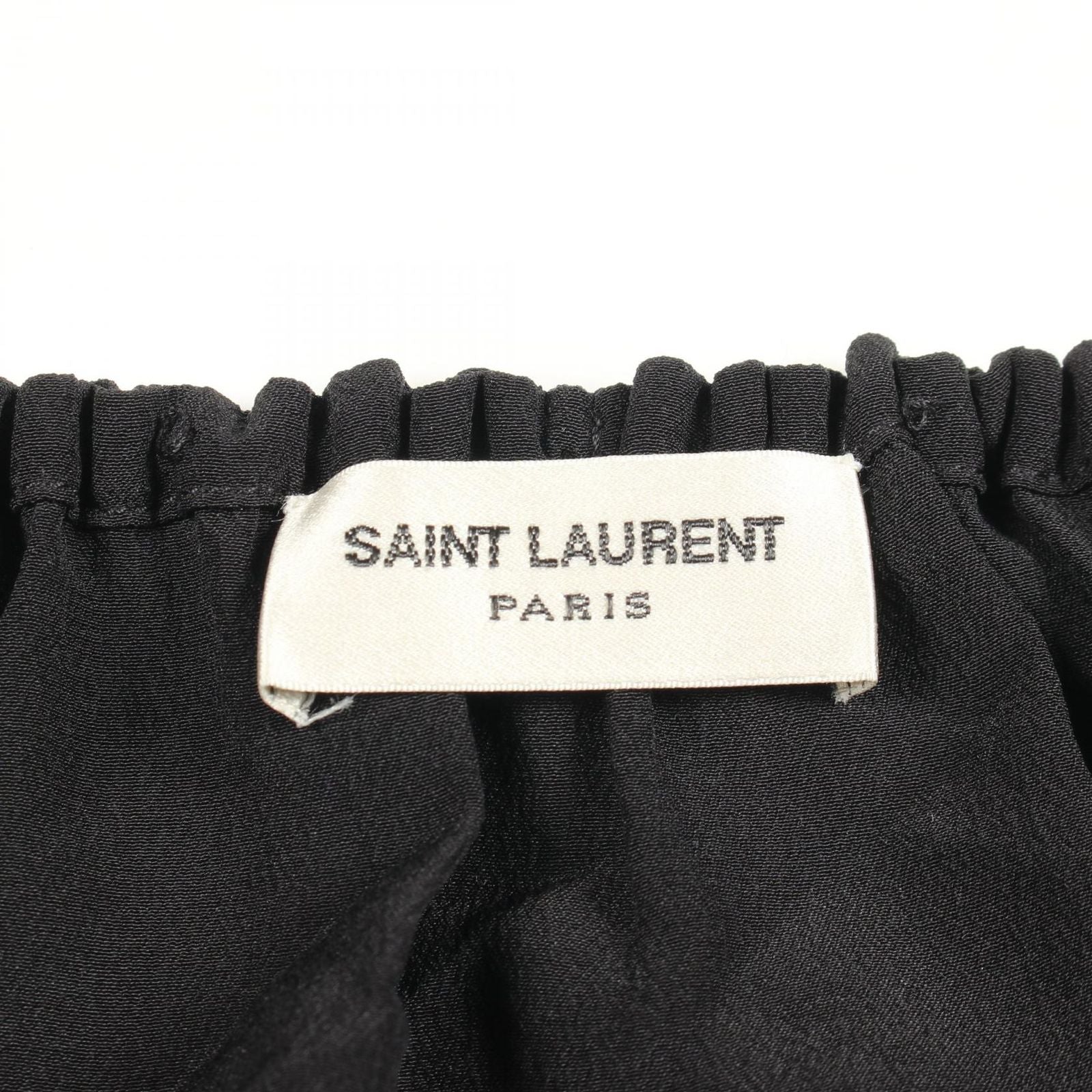 Saint Laurent Paris Blouse Tassel Neck Black Silk — view 3
