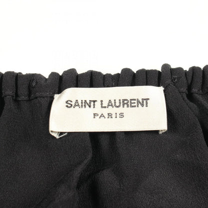 Saint Laurent Paris Blouse Tassel Neck Black Silk — view 3