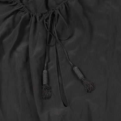 Saint Laurent Paris Blouse Tassel Neck Black Silk — view 9
