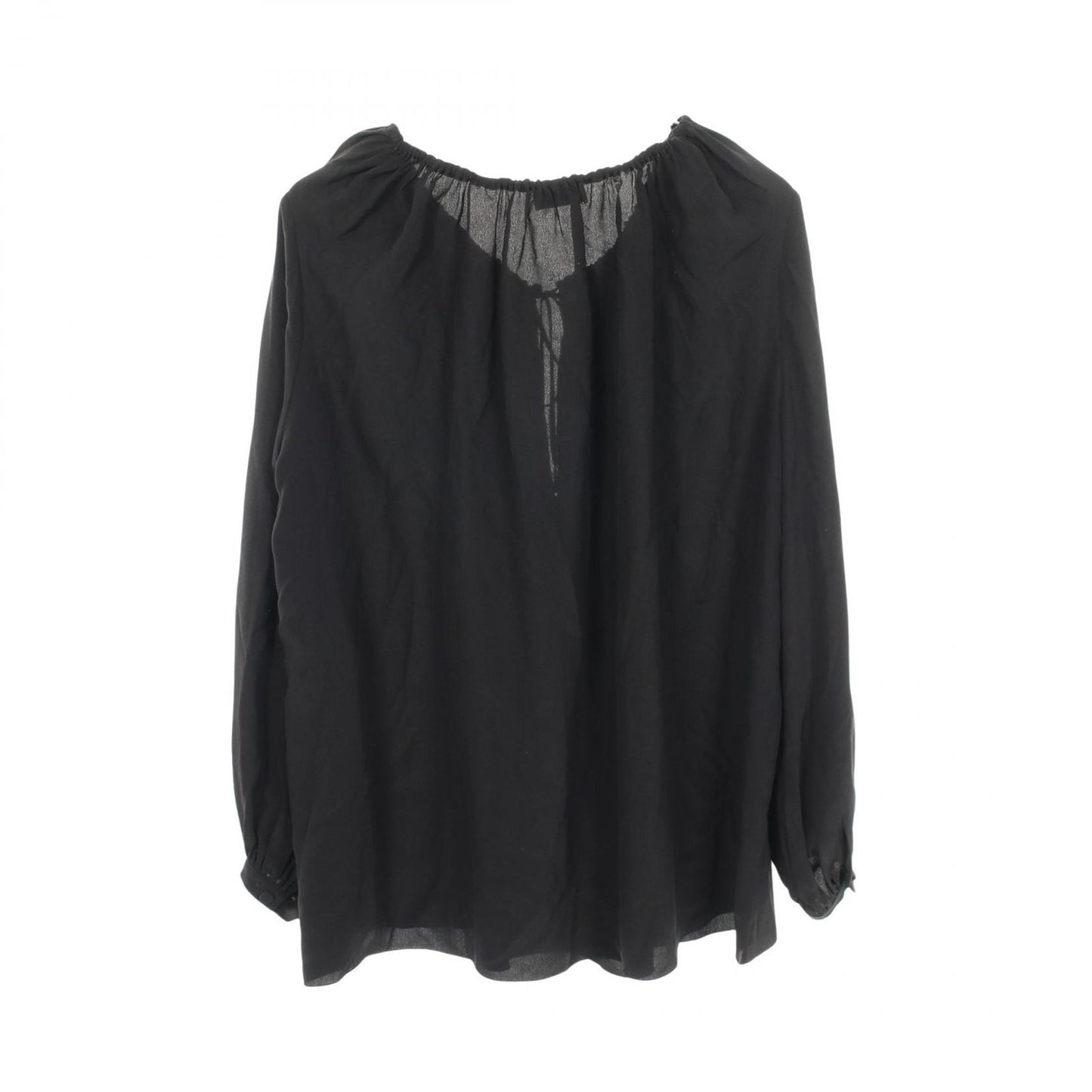 Saint Laurent Paris Blouse Tassel Neck Black Silk — view 2