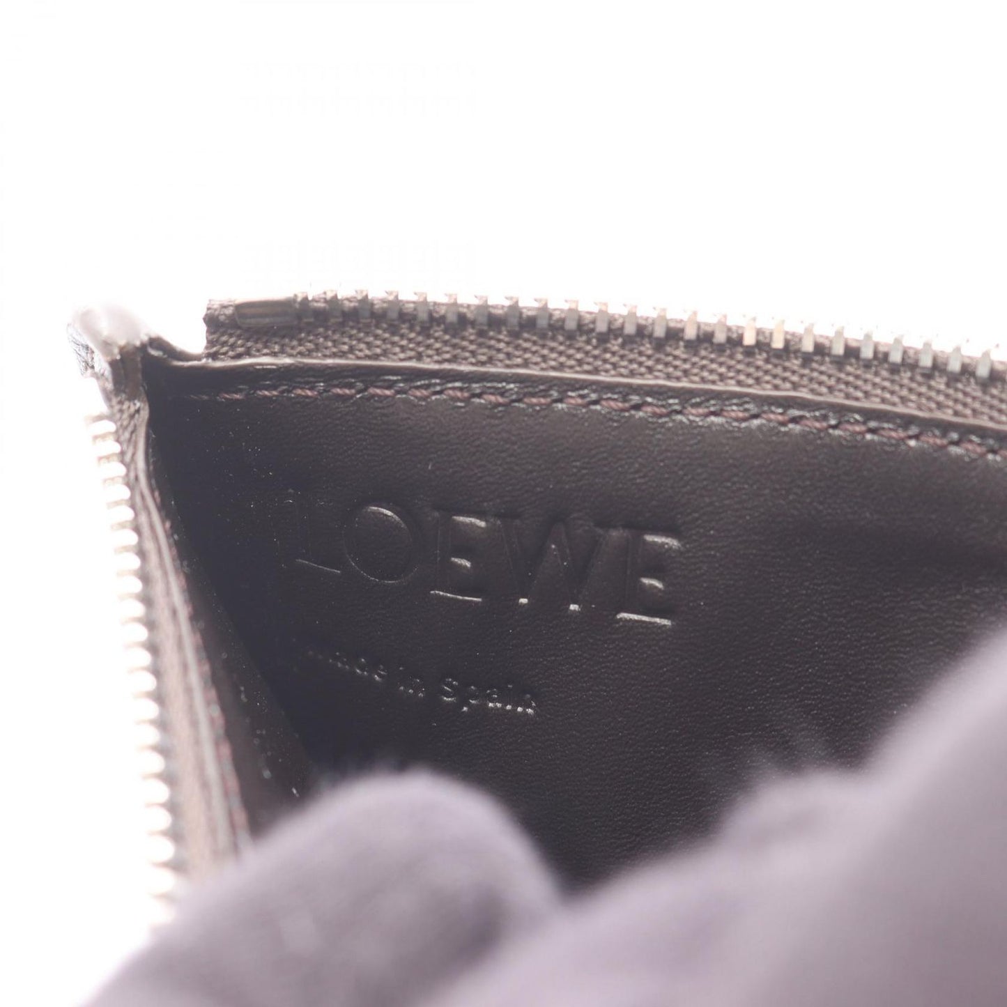 Loewe Coin Case Panta Card Holder Vintage Brown Leather — view 4