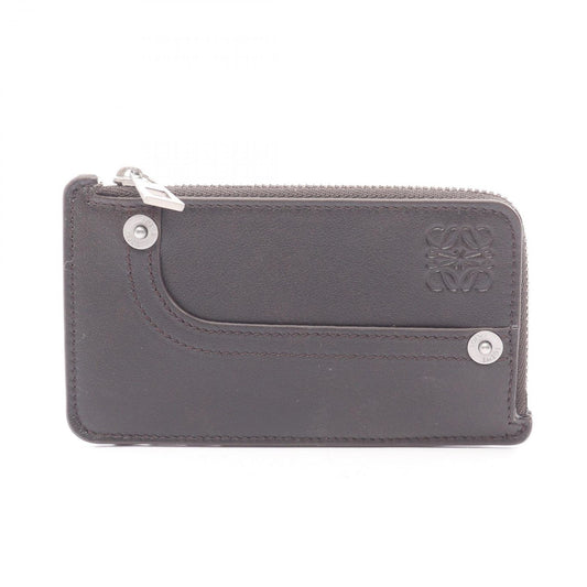 Loewe Coin Case Panta Card Holder Vintage Brown Leather