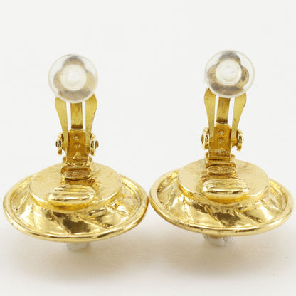 Chanel CC Logo Vintage Gold Plated Faux Pearl Earrings — view 5