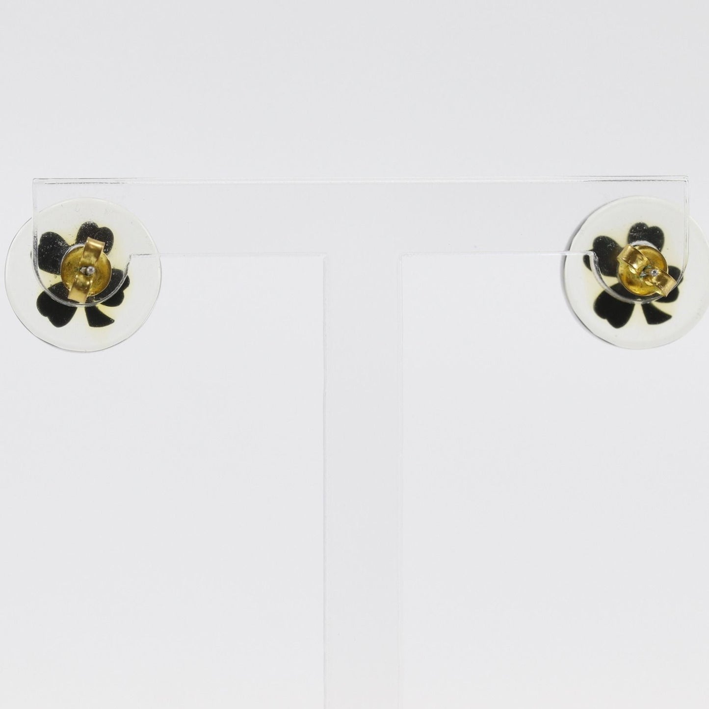 Chanel Clover CC Logo Plastic Clear Earrings — view 3