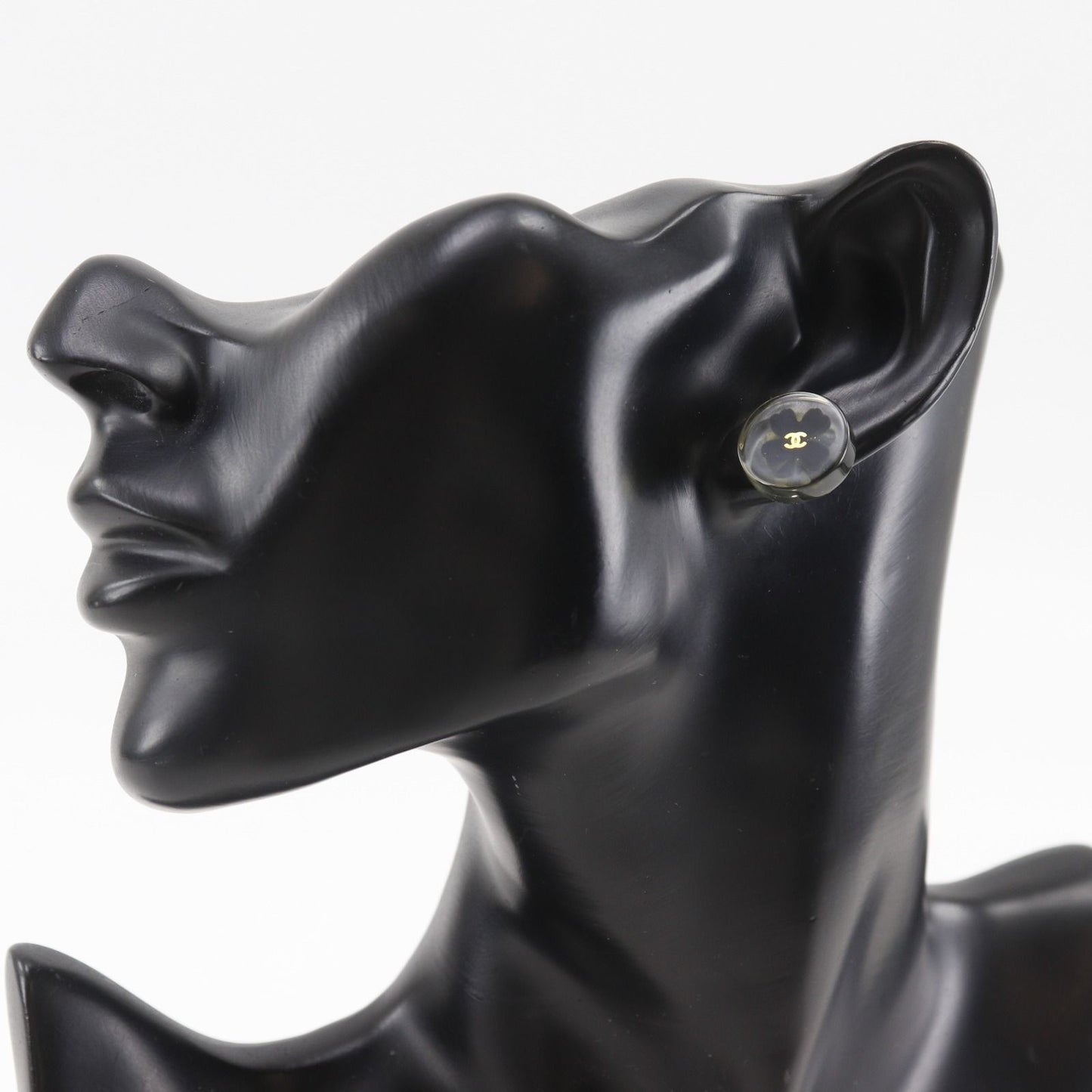 Chanel Clover CC Logo Plastic Clear Earrings — view 2
