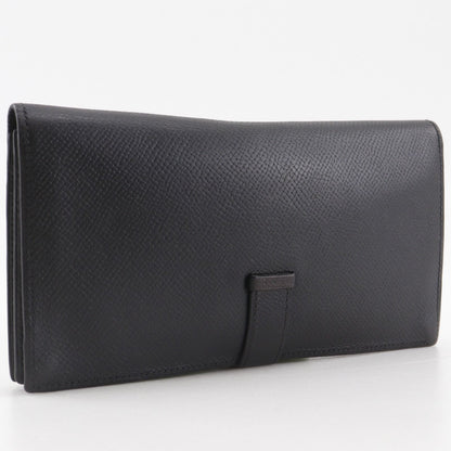 Hermes Bearn Souffle Veau Epsom Black Silver Wallet — view 3