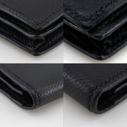 Hermes Bearn Souffle Veau Epsom Black Silver Wallet — view 4