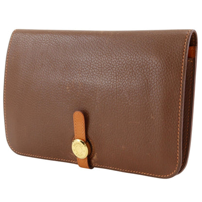 Hermes Dogon GM Bicolor Togo Brown Wallet — view 2