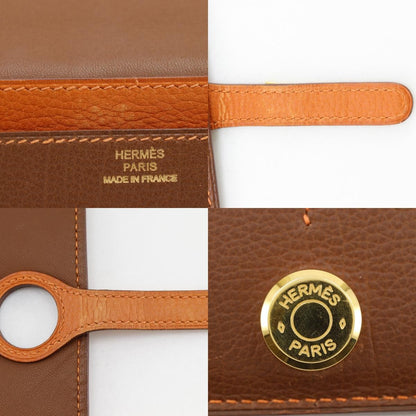 Hermes Dogon GM Bicolor Togo Brown Wallet — view 9