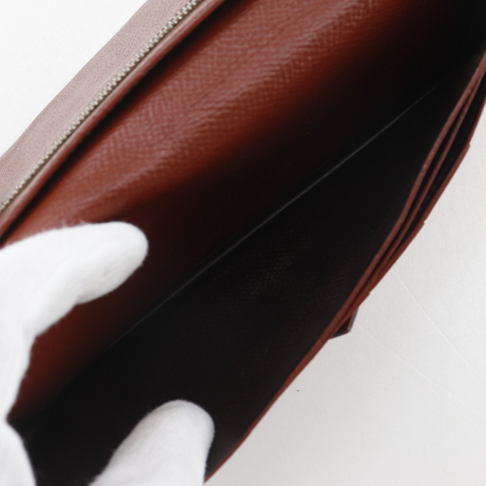 Hermes Bearn Souffle Bicolor Veau Epsom Brown Silver M Wallet — view 6