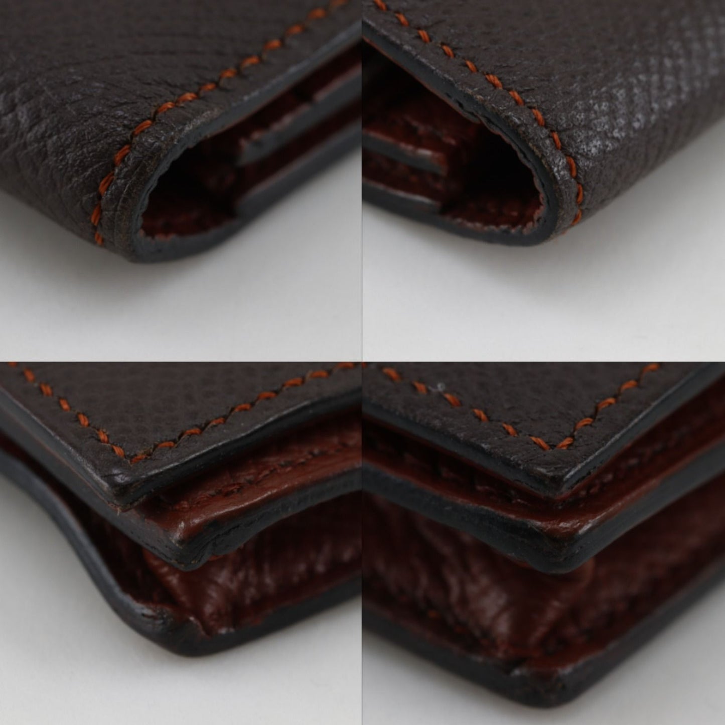 Hermes Bearn Souffle Bicolor Veau Epsom Brown Silver M Wallet — view 4