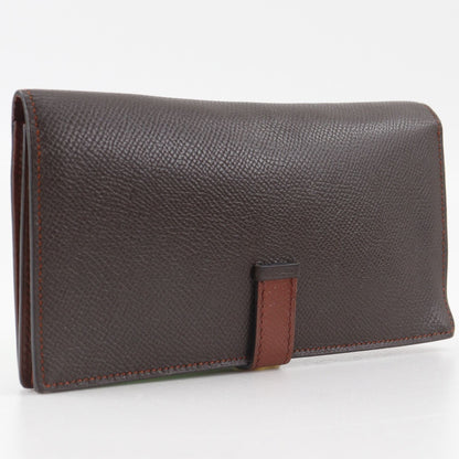 Hermes Bearn Souffle Bicolor Veau Epsom Brown Silver M Wallet — view 3