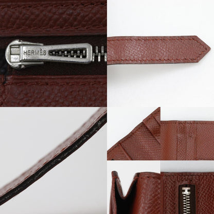 Hermes Bearn Souffle Bicolor Veau Epsom Brown Silver M Wallet — view 8