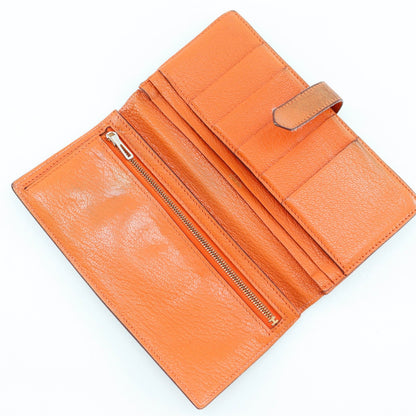 Hermes Bearn Souffle Bicolor Chevre Brown Gold M Wallet — view 5