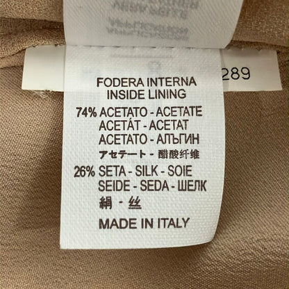 Brunello Cucinelli Dress L Beige Dark Brown Sleeveless Long Silk Leather — view 4