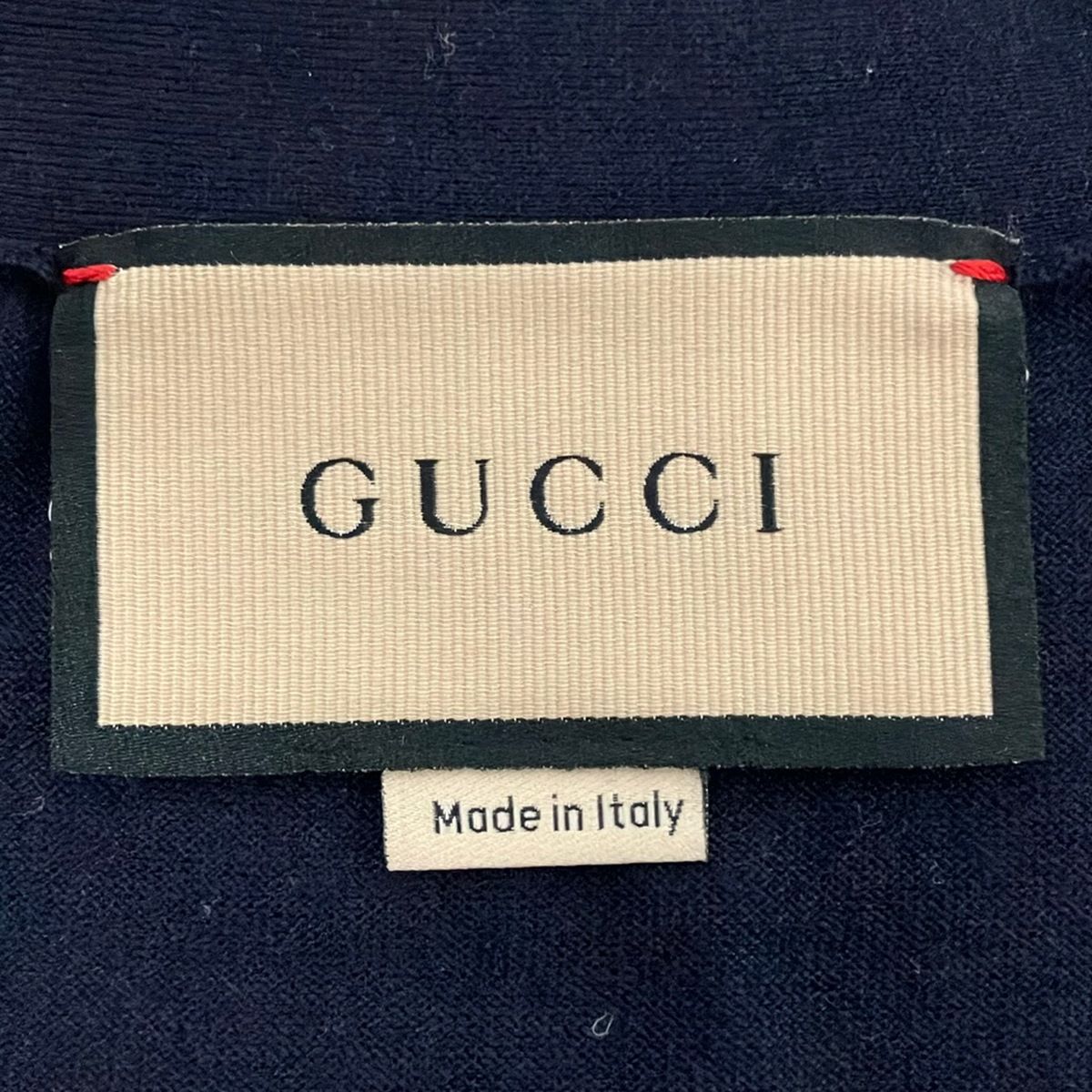 Gucci Cardigan XS Dark Navy White Long Sleeve Knit Horsebit — view 3