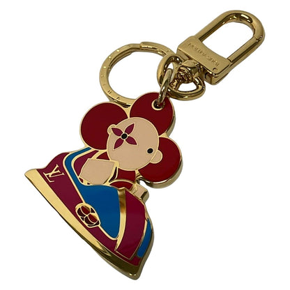 Louis Vuitton Key Holder Porte Cles Charm Vivienne Gold Red Multi