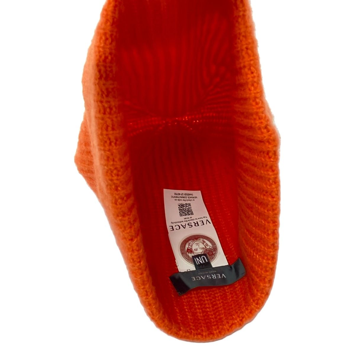 Versace Knit Hat Orange Wool Cashmere — view 3