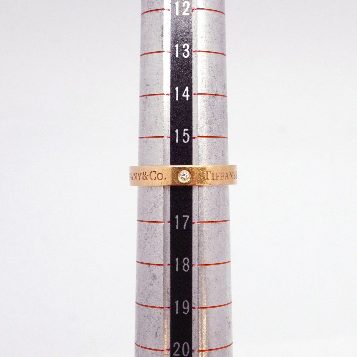 Tiffany & Co Ring Flat Band 18k Pink Gold Diamond — view 6