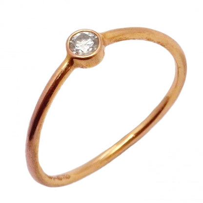 Tiffany & Co Ring Wave Single Row 18k Pink Gold Diamond