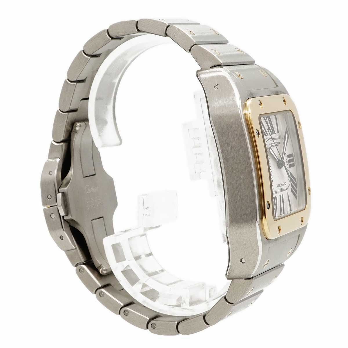 Cartier Santos 100 LM Silver Dial Watch — view 3