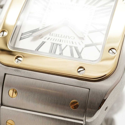 Cartier Santos 100 LM Silver Dial Watch — view 7