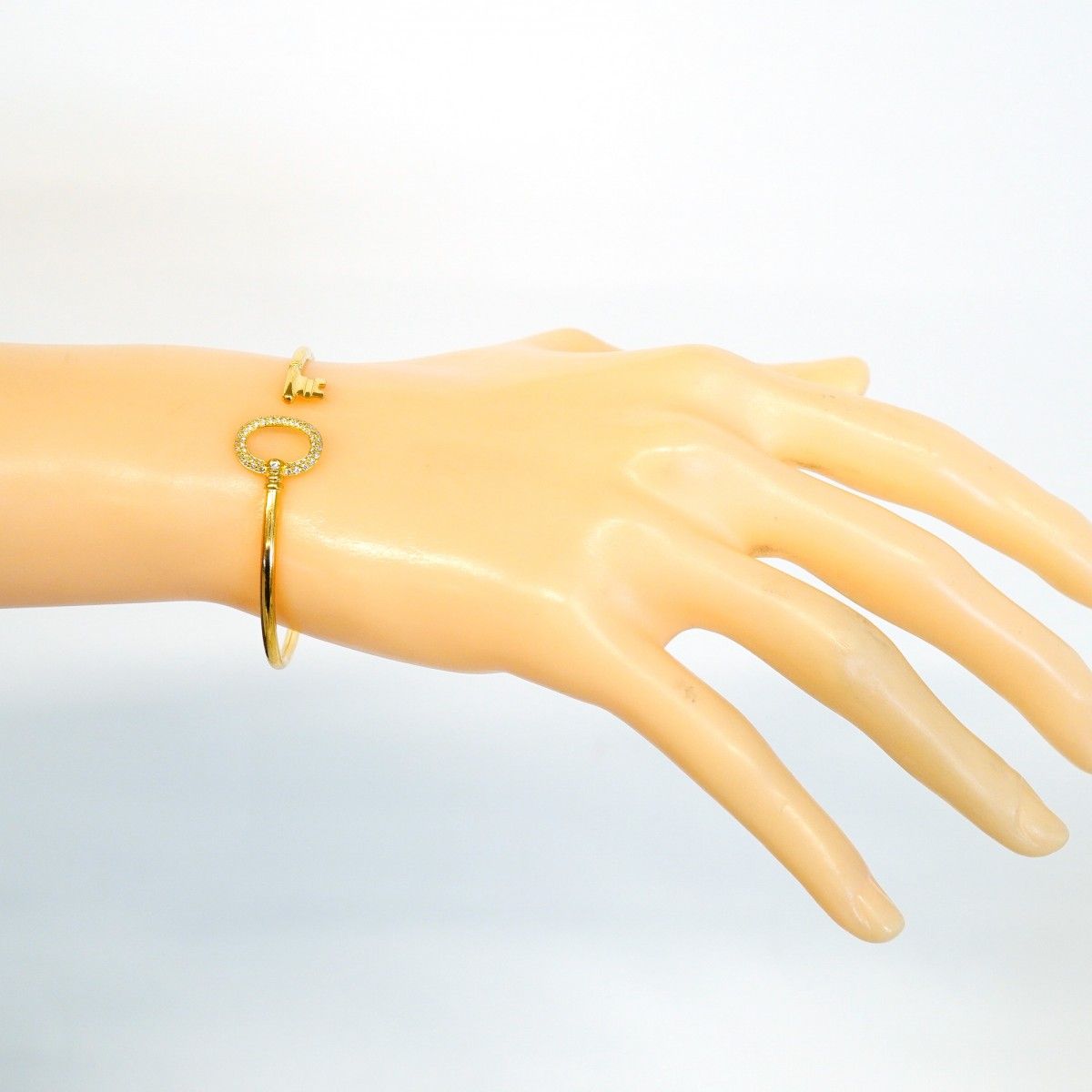 Tiffany & Co Bangle Ovalki Wire 18k Yellow Gold Diamond Bracelet — view 6